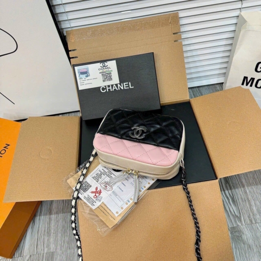 Túi Chanel Màu Hồng Đen Trắng