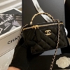 Túi Chanel Vanity Lambskin Brushed Gold Hardware 15 Túi Chanel Mini Vanity Top Handle Case Black Lambskin Brushed Gold Hardware