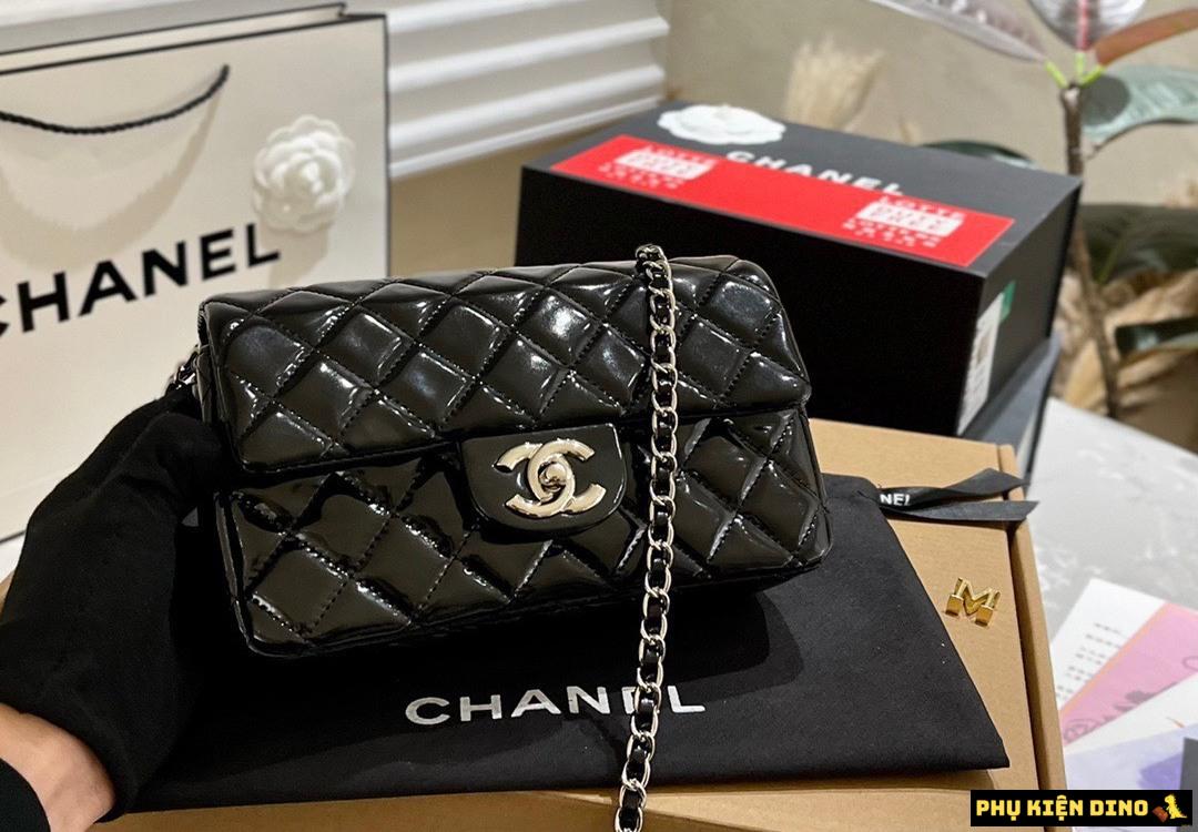 Túi Chanel Patent Leather Rectangular Mini Flap SHF-21763 7 Túi Chanel Patent Leather Rectangular Mini Flap Bag Size 19