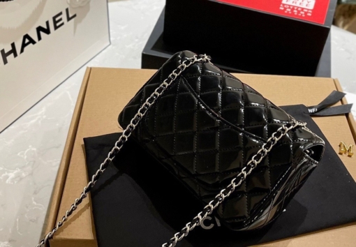 Túi Chanel Patent Leather Rectangular Mini Flap Màu đen Bóng