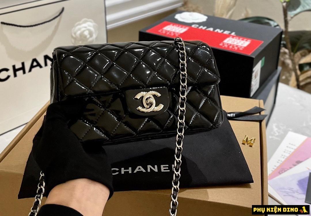 Túi Chanel Patent Leather Rectangular Mini Flap SHF-21763 4 Túi Chanel Patent Màu Đen