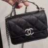 Túi Chanel Black White Caviar Leather Mini Size 16 15 Túi Chanel Size 16 Màu Đen