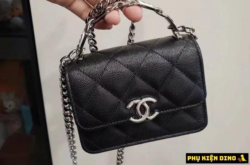 Túi Chanel Black White Caviar Leather Mini Size 16 6 Túi Chanel Size 16 Màu Đen