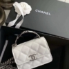 Túi Chanel Black White Caviar Leather Mini Size 16 14 Túi Chanel Size 16 Màu Trắng