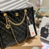 Túi Xách Nữ Chanel Tote Màu Đen Xích Vàng Sang Trọng 14 Túi Chanel Tote Black Lambskin Brushed Gold