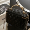Túi Chanel Vanity Lambskin Brushed Gold Hardware 12 Túi Chanel Vanity Top Handle Case Black