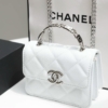 Túi Chanel White Caviar Leather Mini Flap Bag Size 16