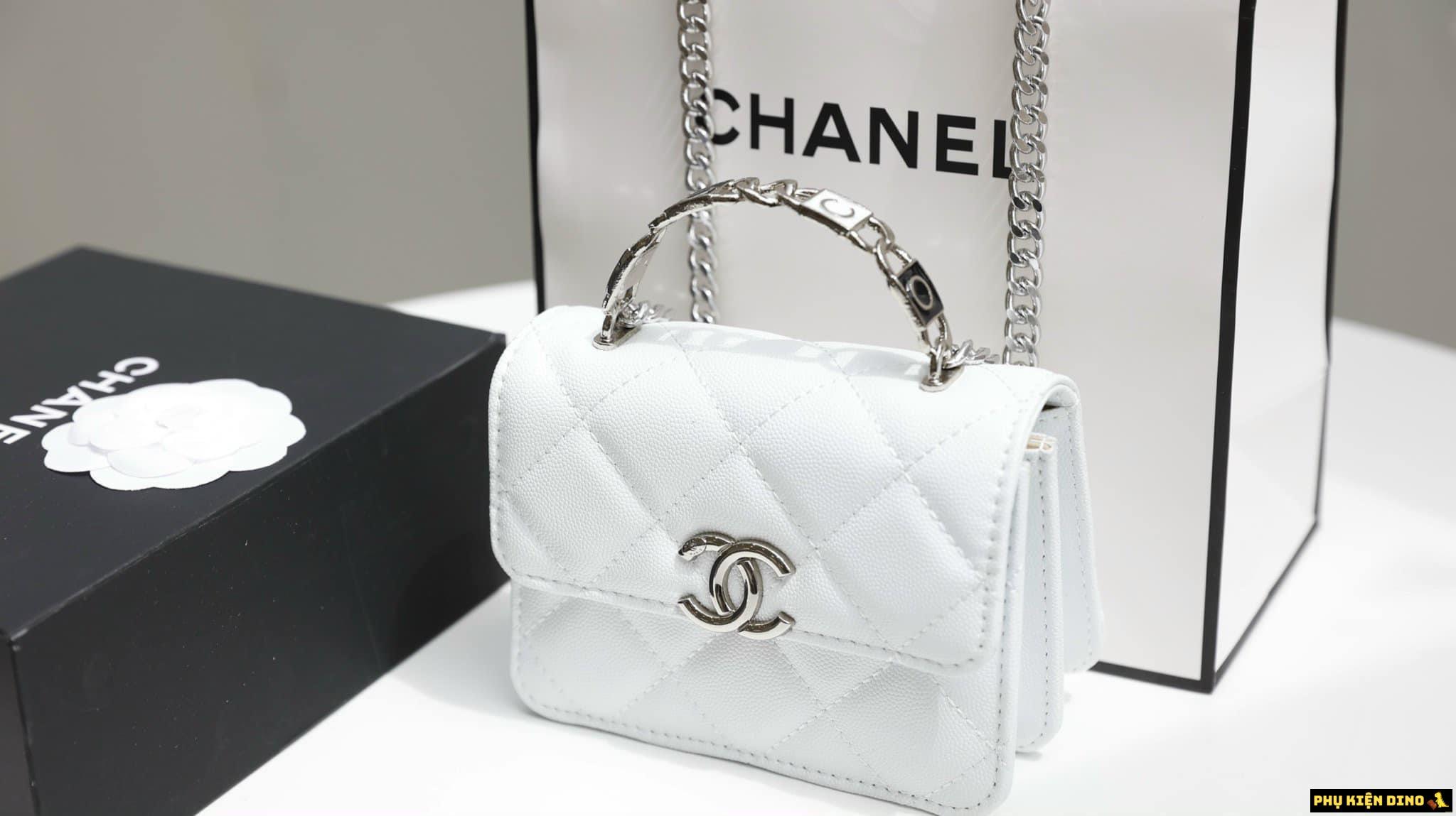 Túi Chanel Black White Caviar Leather Mini Size 16 3 Túi Chanel White Caviar Leather Mini Flap Bag Size 16