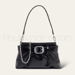 Túi Charles & Keith Avis Belted Ruched Noir Màu Đen CK2-40671571