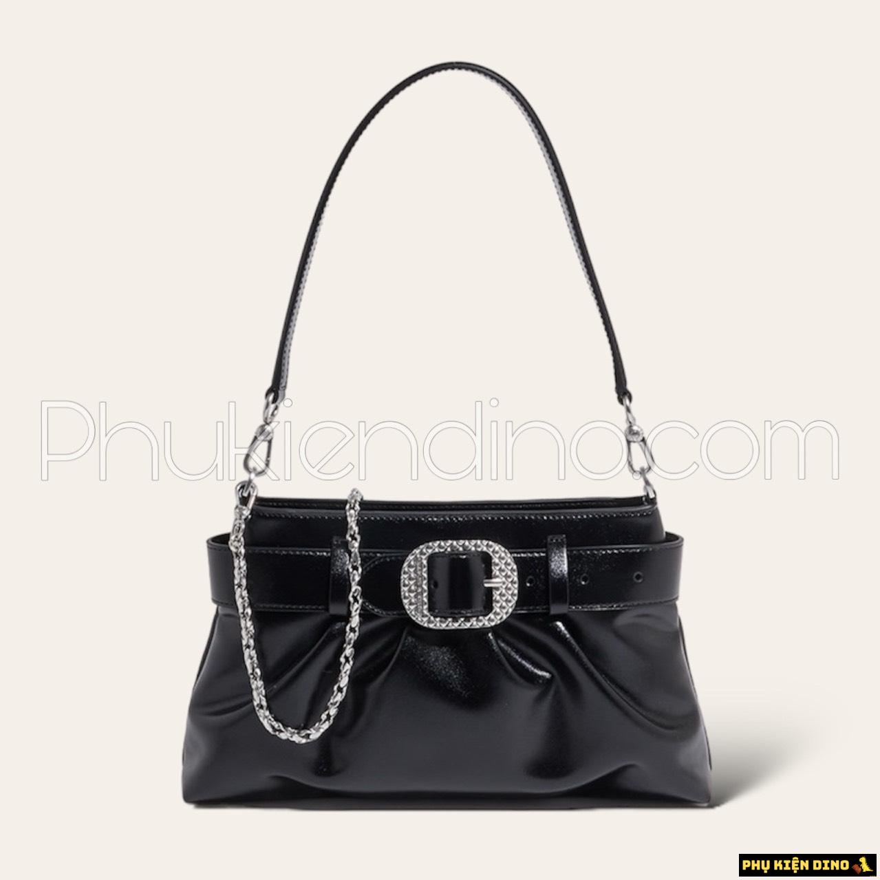 Túi Charles & Keith Avis Belted Ruched Noir Màu Đen CK2-40671571 1 Túi Charles & Keith Avis Belted Ruched Noir Màu Đen CK2-40671571