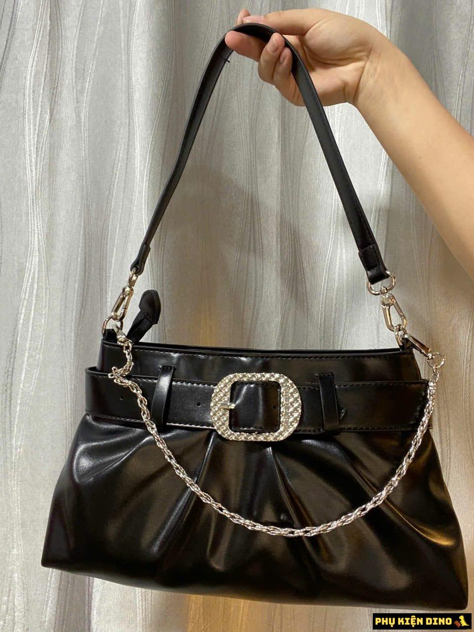 Túi Charles & Keith Avis Belted Ruched Noir Màu Đen CK2-40671571 6 Túi Charles & Keith Avis Belted Ruched Noir Màu Đen