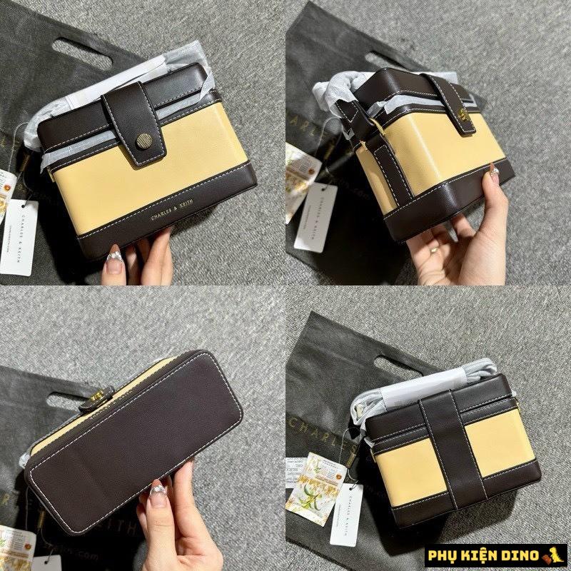 Túi Charles & Keith CNK Bronte Boxy Crossbody Bag 6 Túi Charles & Keith CNK Bronte Boxy Crossbody Bag Đen Kem