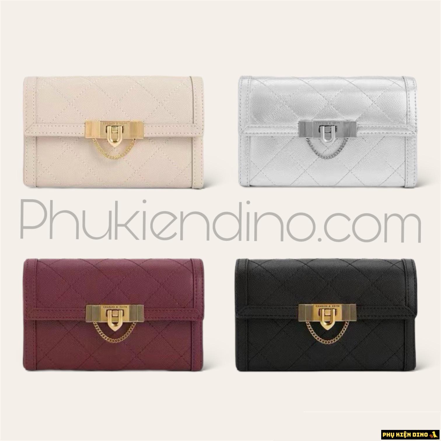 Túi Charles & Keith CNK Tallulah Quilted Lock Clutch