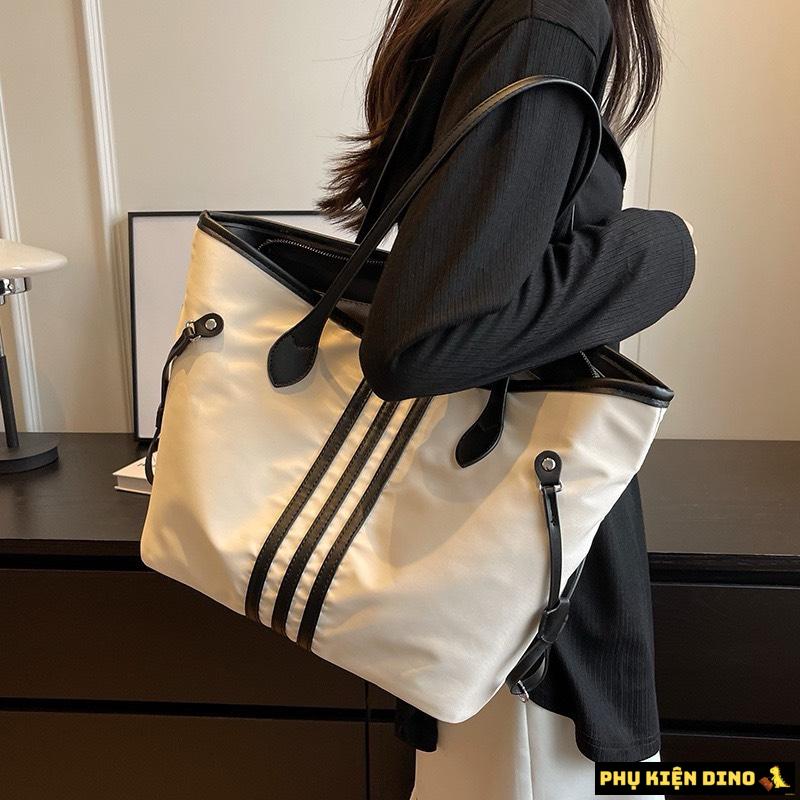 Túi Tote Vải Chống Nước Size To Trắng Đen 1 Túi Chống Nước màu Trắng Size Lớn