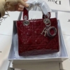 Túi Christian Dior Lady Cannage Calfskin Da Bóng Màu Đỏ