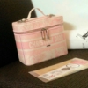 Túi Christian Dior Travel Vanity Case Cannage 9 Túi Christian Dior Travel Vanity Case Cannage Embroidered Canvas Hồng
