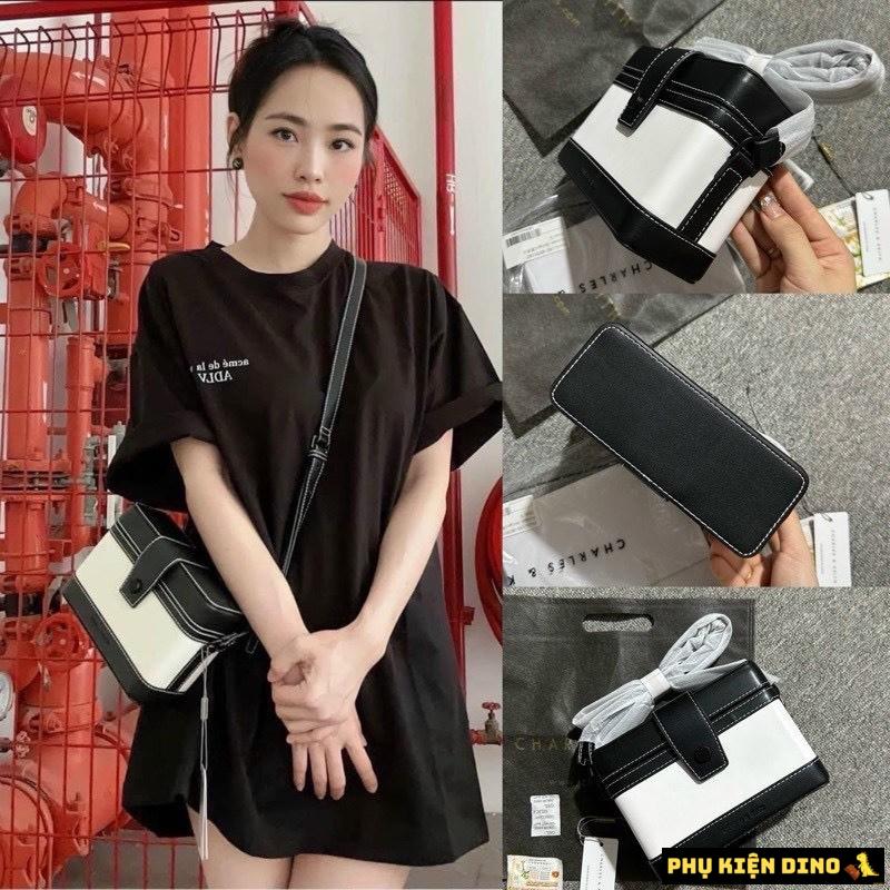 Túi Charles & Keith CNK Bronte Boxy Crossbody Bag 7 Túi CK Bronte Trắng Đen Hộp Vuông