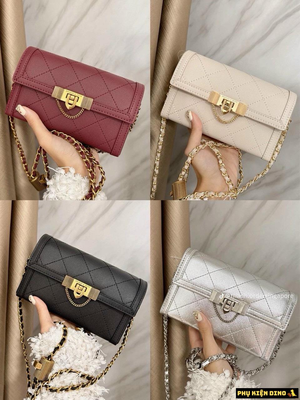 Túi Charles & Keith CNK Tallulah Quilted Lock Clutch 2 Túi CNK Tallulah Quilted Push-Lock Clutch