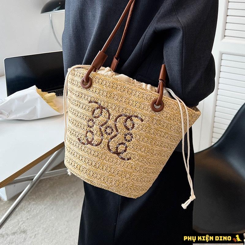 Túi Cói Celine Mini Vintage Nâu Đen Trắng 4 Túi Cối Celine Mini Vintage Họa Tiết