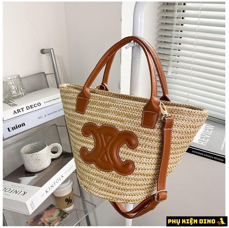 Túi Cói Celine Mini Vintage Nâu Đen Trắng 5 Túi Cói Celine Mini Vintage Nâu
