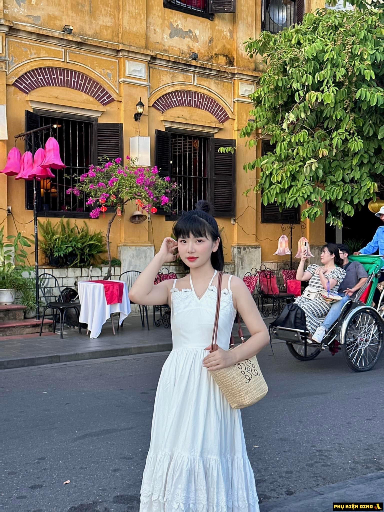 Túi Cói Celine Mini Vintage Nâu Đen Trắng 13 Túi Cói Celine