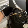 Túi Chanel Vanity Lambskin Brushed Gold Hardware 13 Túi Cốp Chanel Màu Đen