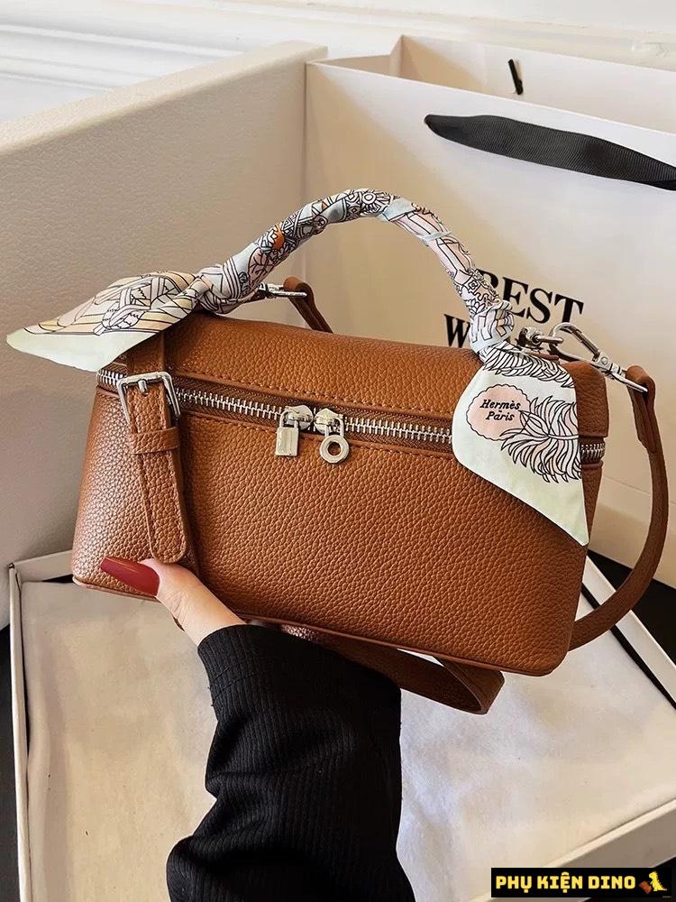 Túi Cốp Xách Tay Đeo Chéo Tặng Kèm Khăn Móc Khóa 15 Túi Cốp Xách Tay Đeo Chéo Brown