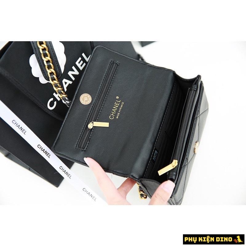 Túi Nữ Chanel CC Black Lambskin 19 Trắng Đen Size 20 8 Túi Đeo Chéo Nữ Chanel CC Black Lambskin 19 Đen Xích Vàng