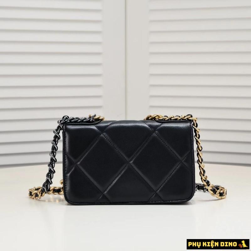 Túi Nữ Chanel CC Black Lambskin 19 Trắng Đen Size 20 6 Túi Đeo Chéo Nữ Chanel CC Black Lambskin 19 Wallet On Chain Woc Bag Màu Đen
