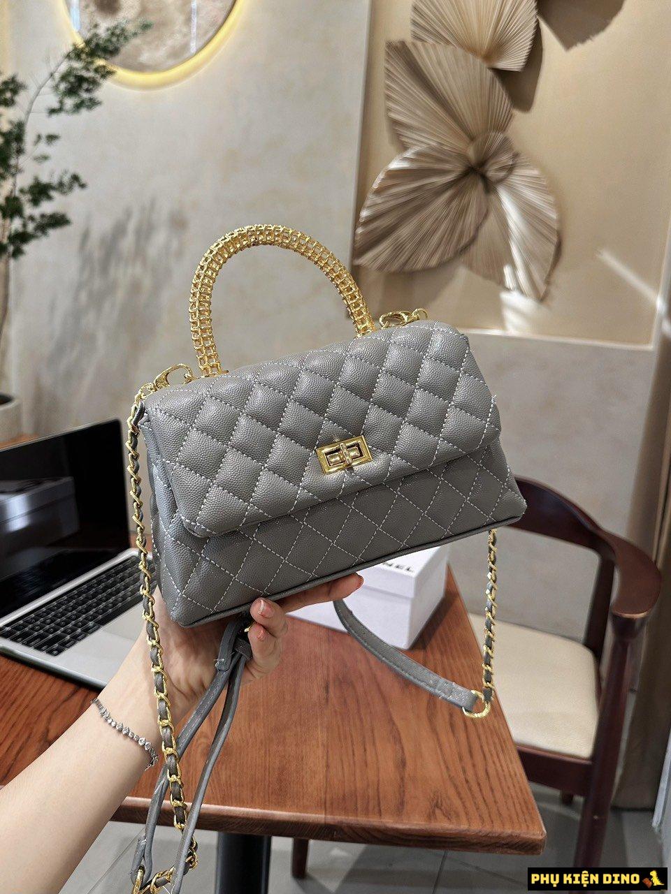 Túi Nữ Chanel Coco 4 Màu Trắng Đen Xám Nâu 7 Túi Đeo Chéo Nữ Chanel CC Grey Size 22