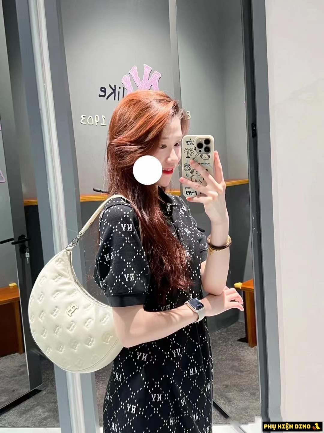 Túi MLB Classic Monogram Embo Cross Type Boho 6 Túi Đeo Vai Nữ MLB Classic Monogram Embo Cross Type Boho Boston Red Sox Màu Trắng