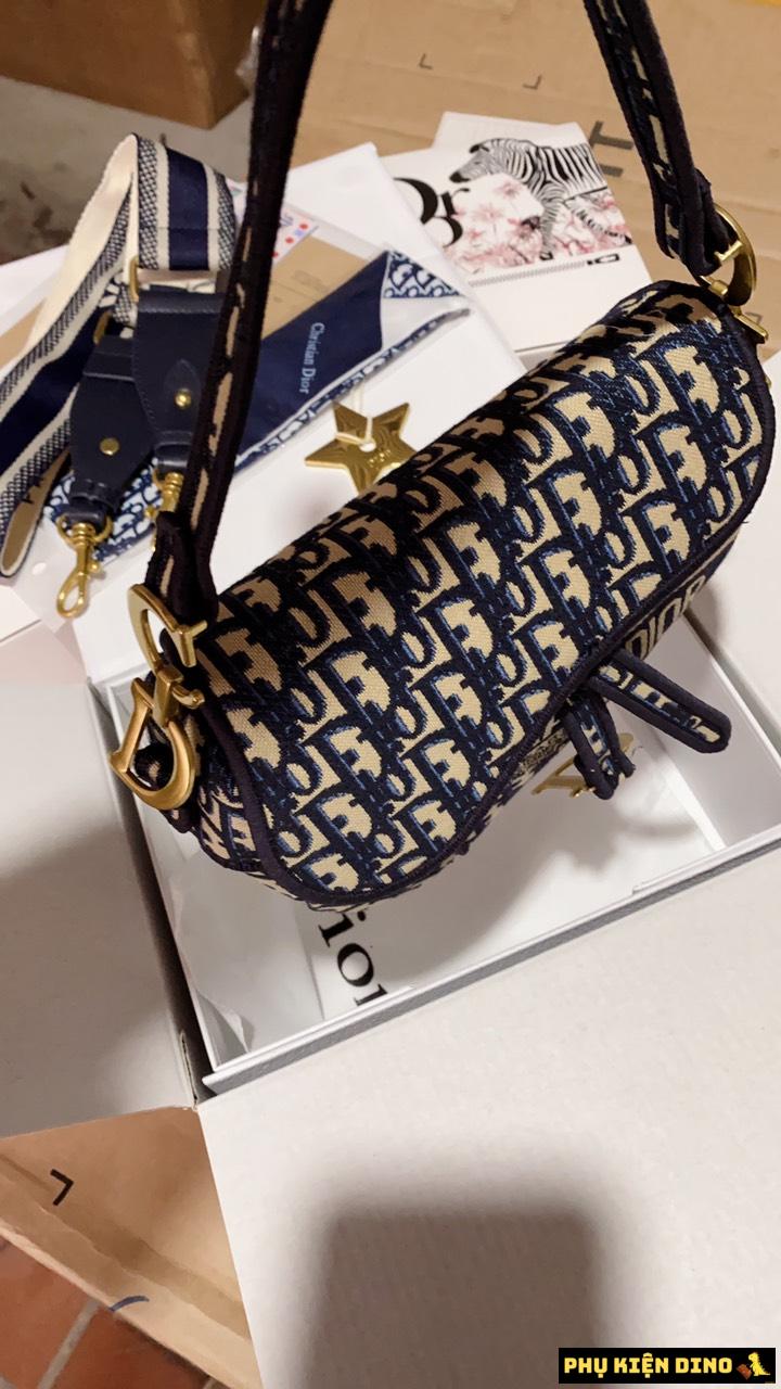 Túi Dior Saddle Bag With Strap Grained Calfskin 9 Túi Dior Black Dior Oblique