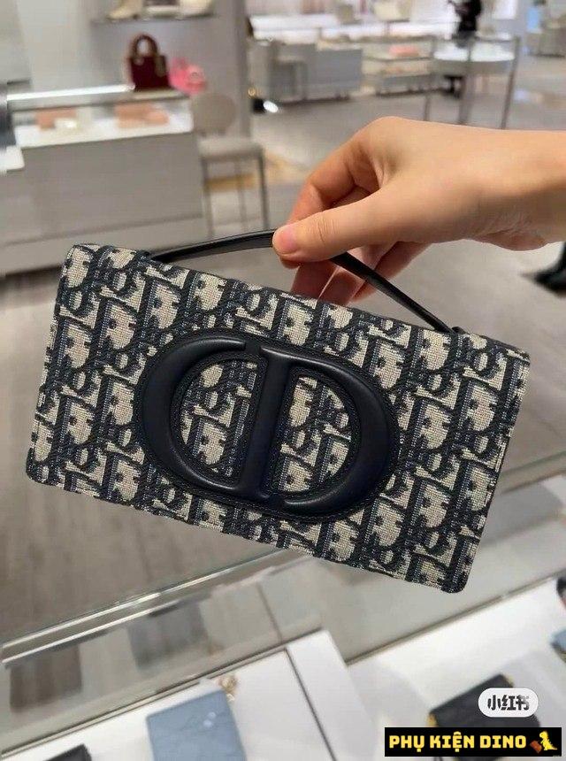 Túi Dior CD Mini Bag Black Calfskin Embossed 3 tui dior cd black white calfskin embossed