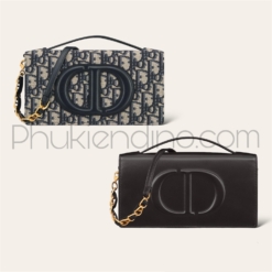 Túi Dior CD Mini Bag Black Calfskin Embossed