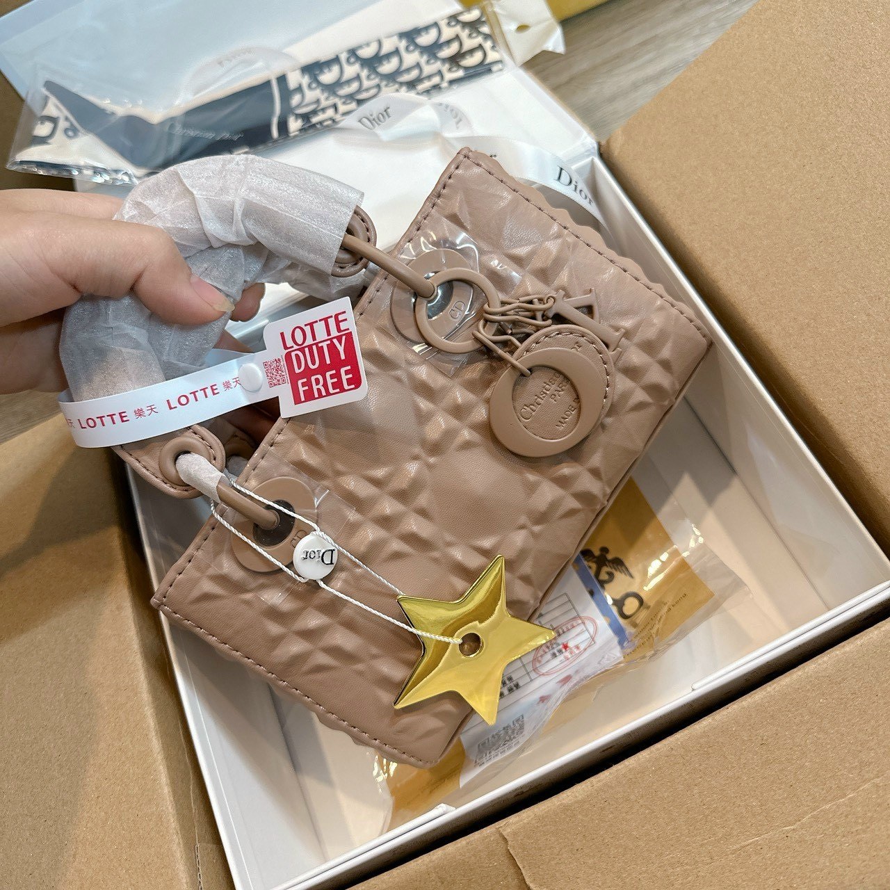 Túi Dior Medium Lady D-Joy Diamond Trắng Hồng Xám 12 Túi Dior Medium Lady D-Joy Bag Diamond Pink