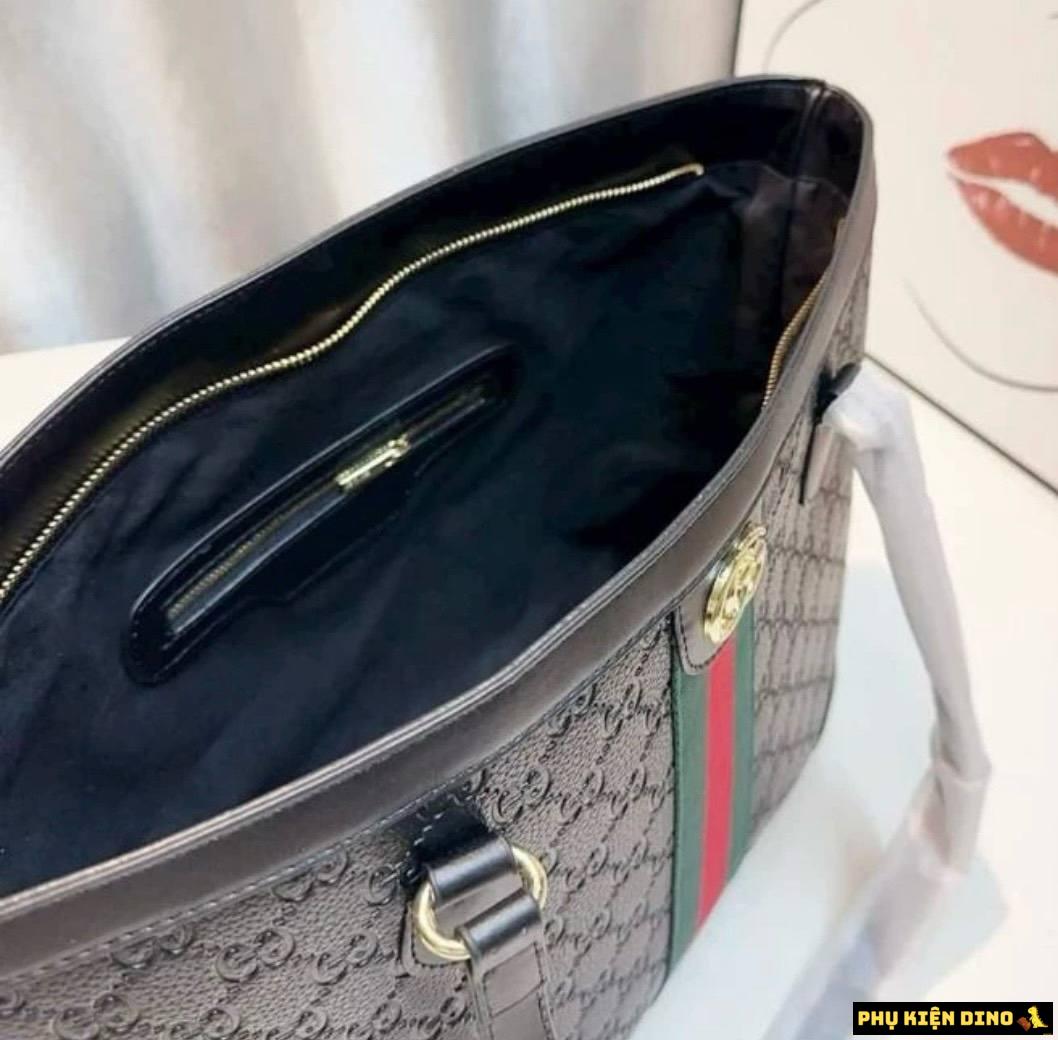 Túi Gucci Ophidia Medium Tote Đen Họa Tiết Size 32 9 Túi Gucci Ophidia Lớn