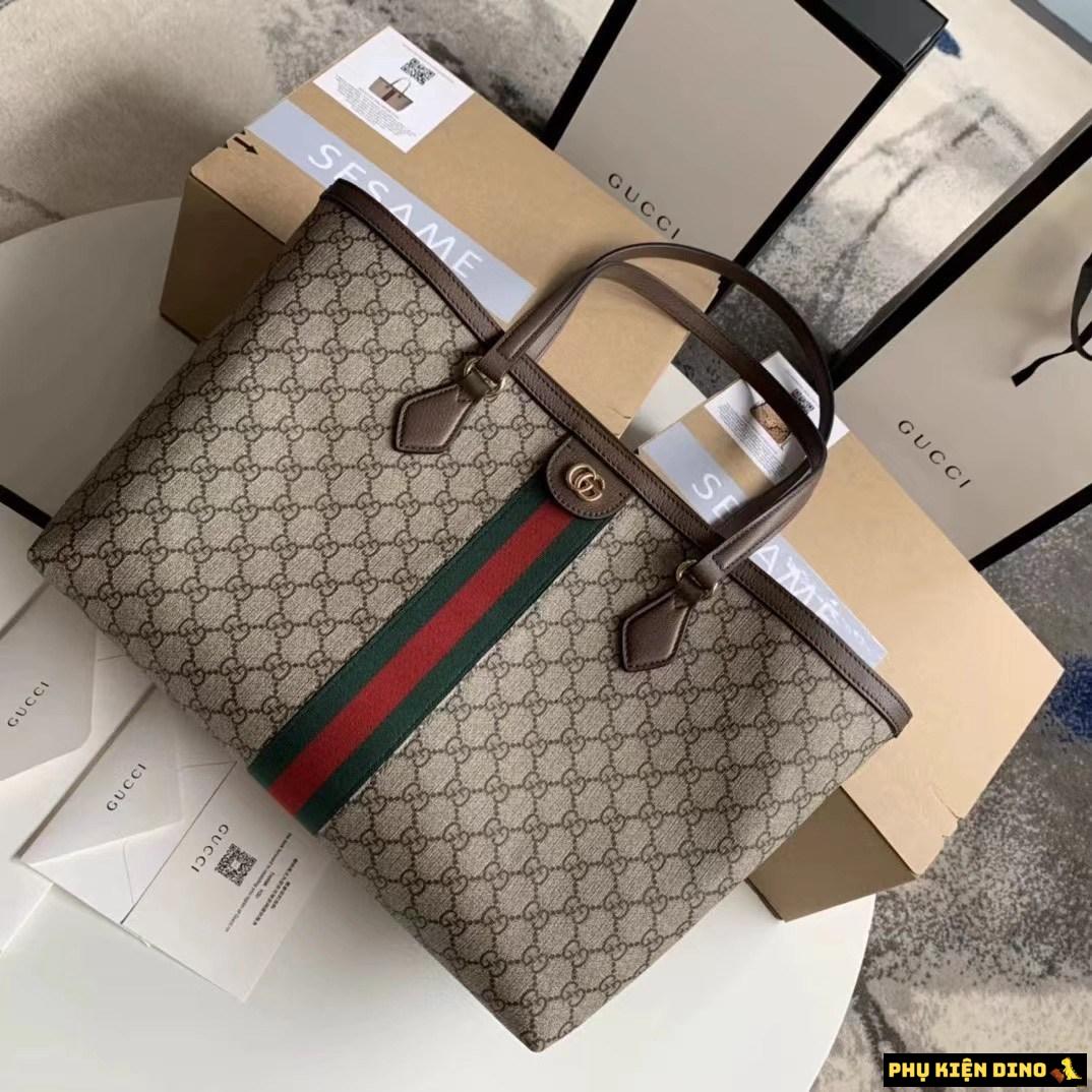 Túi Gucci Ophidia Medium Tote Đen Họa Tiết Size 32 4 Túi Gucci Ophidia Medium Tote Họa Tiết Màu Nâu Size 32