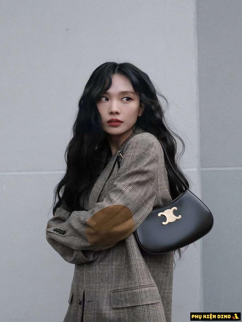 Túi Celine Medium Tilly Bag Canvas Black 3 Túi Kẹp nách Celine Mini Handbag