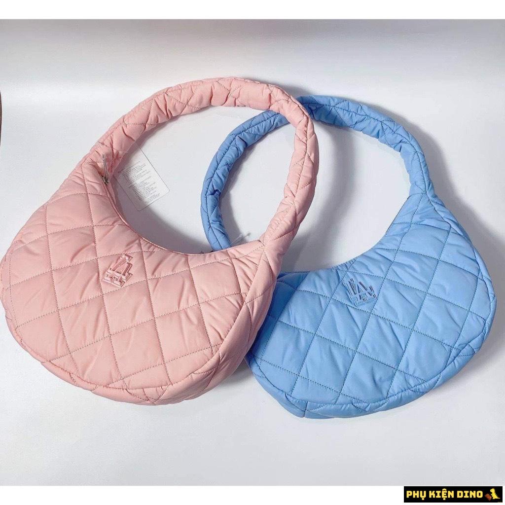 Túi MLB Quilted Hobo Bag LA Dodgers Blue Pink 7 Túi Kẹp Nách mlb Chần Bông Padded Quilted Hobo