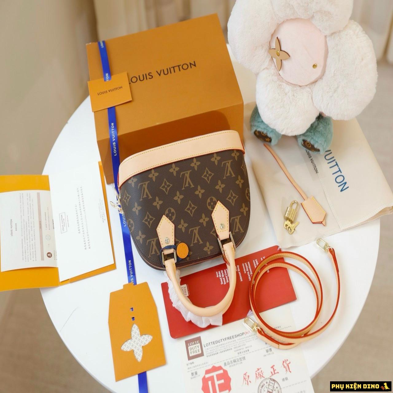 Túi Louis Vuitton LV Hến Alma BB Monogram Brown 8 Túi Louis Vuitton LV Alma BB Nâu Phối Kem