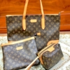 Combo 3 Túi Louis Vuitton LV Nâu Đen Be 15 Túi Louis Vuitton Tote Kèm 2 Ví Màu Nâu