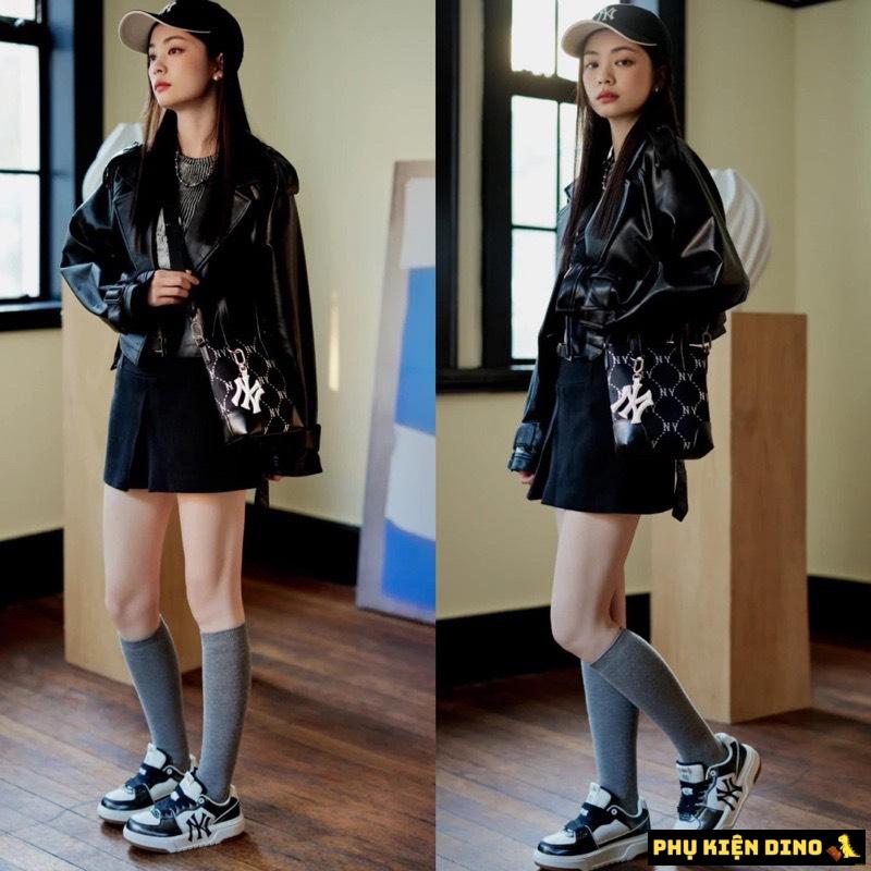 Túi Hộp MLB Diamond Monogram Jacquard Mini Nâu Đen 8 Túi MLB Diamond Monogram Jacquard Mini Cross Bag New York Yankees Màu Đen