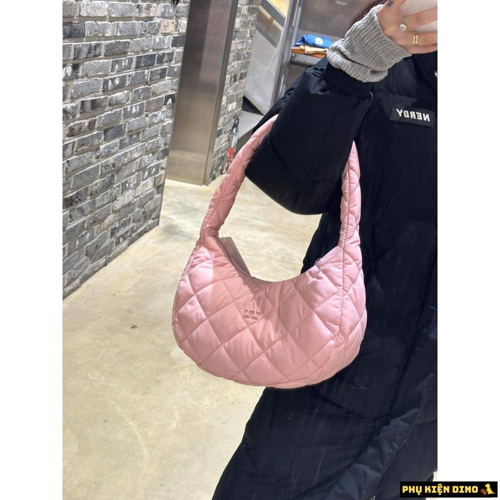 Túi MLB Quilted Hobo Bag LA Dodgers Blue Pink 2 Túi MLB Quilted Hobo Bag LA Dodgers Pink