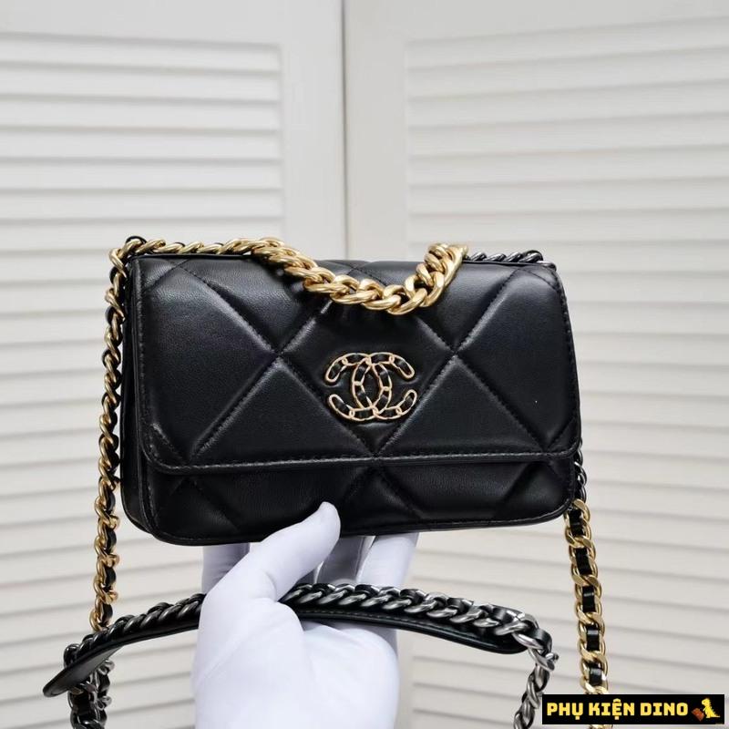 Túi Nữ Chanel CC Black Lambskin 19 Trắng Đen Size 20 5 Túi Nữ Chanel CC Black Lambskin 19 Đen