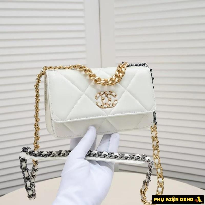 Túi Nữ Chanel CC Black Lambskin 19 Trắng Đen Size 20 3 Túi Nữ Chanel CC Black Lambskin 19 Trắng