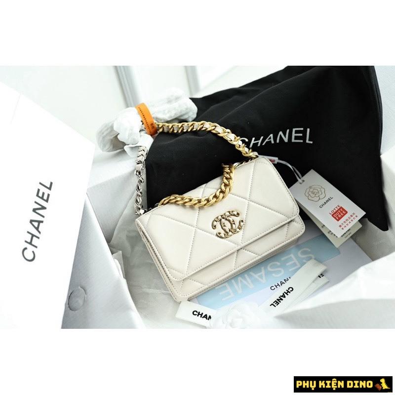 Túi Nữ Chanel CC Black Lambskin 19 Trắng Đen Size 20 2 Túi Nữ Chanel CC Black Lambskin 19 White