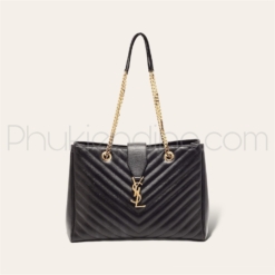 Túi Nữ Saint Laurent YSL Black Matelasse Leather Cassandre