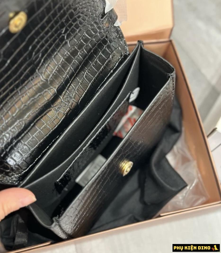 Túi Nữ Saint Laurent YSL Kaia Màu Đen 5 Túi Nữ Saint Laurent YSL Kaia Small Satchel Crocodile Màu Đen