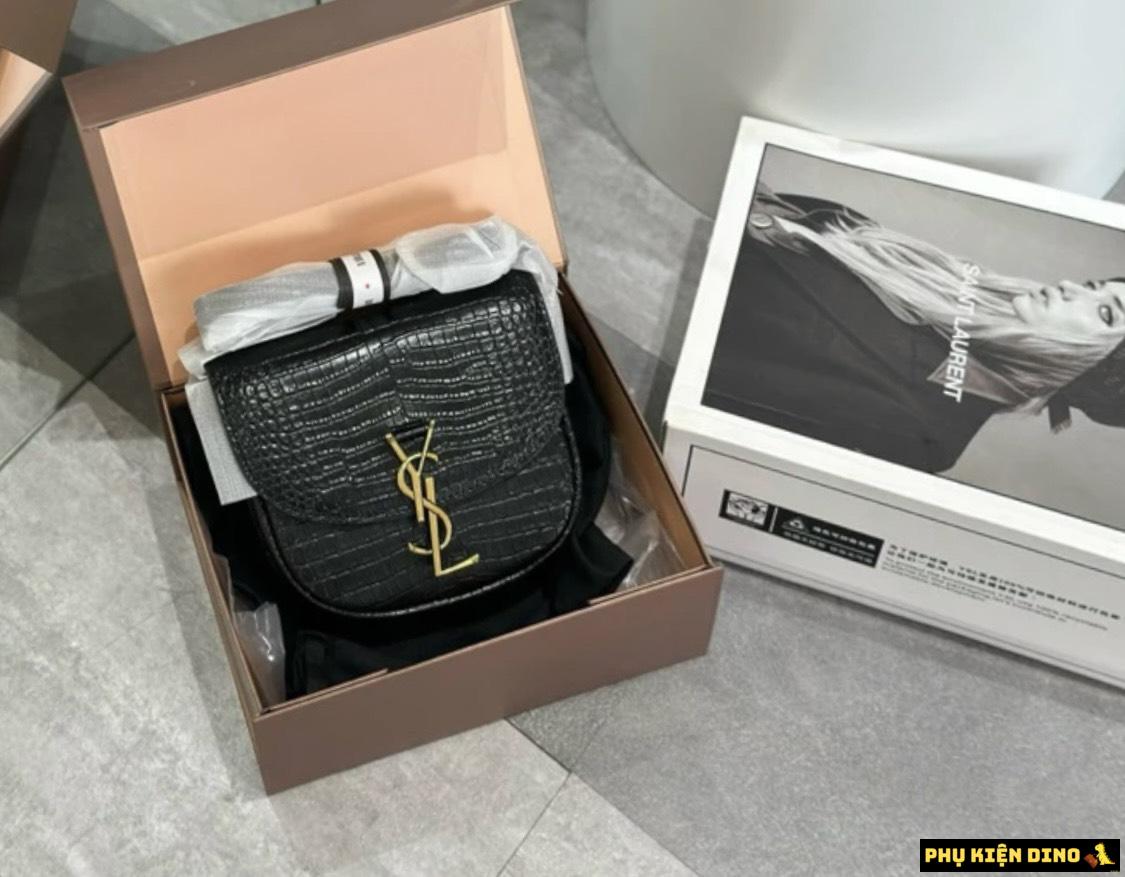 Túi Nữ Saint Laurent YSL Kaia Màu Đen 2 Túi Nữ Saint Laurent YSL Kaia Small Satchel Crocodile Shoulder Bag Black 619740-DND0W-1000