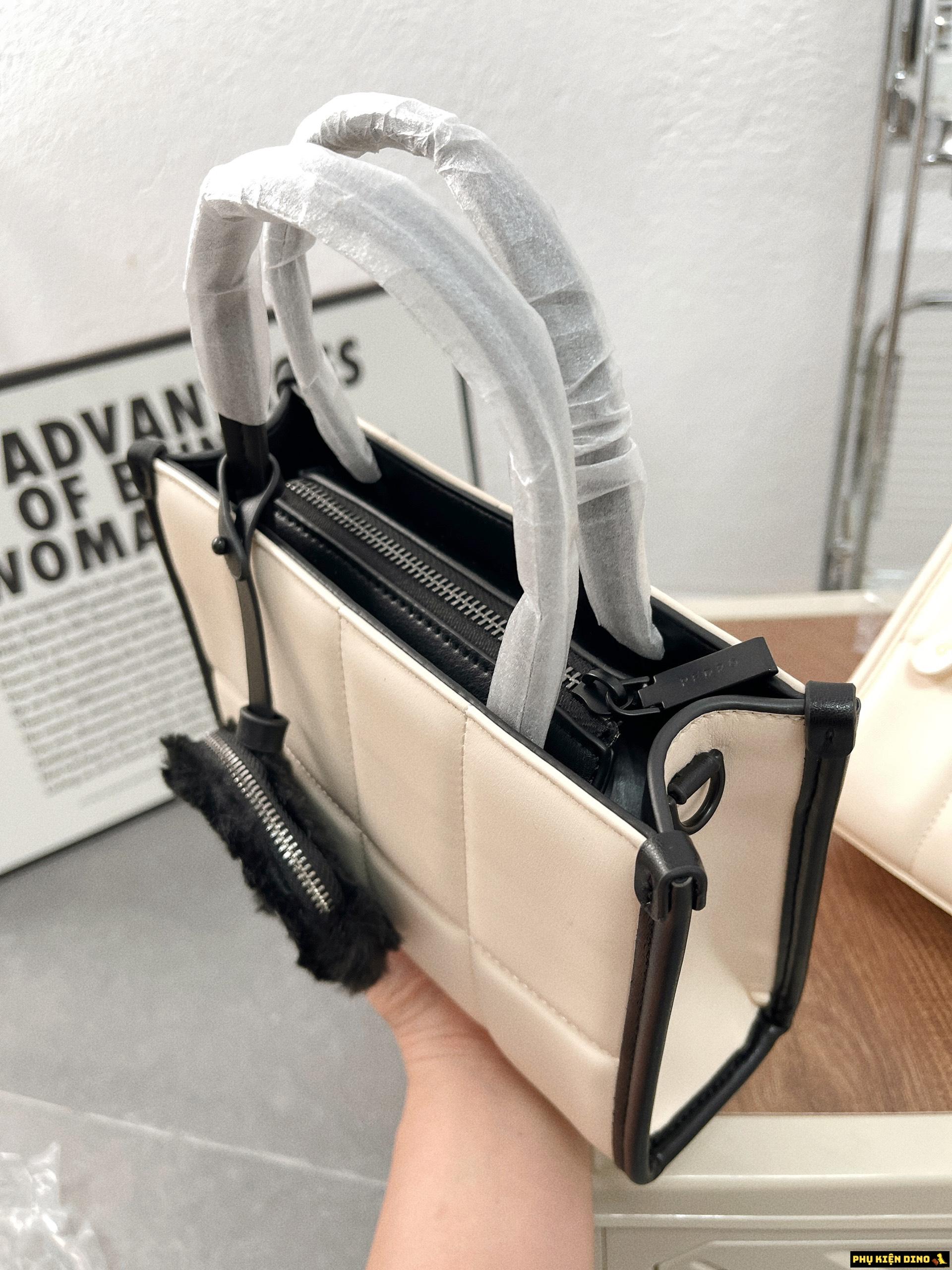 Túi Đeo Chéo Nữ Pedro Mini Quilted Handbag Trắng Đen 11 Túi Pedro Quilted Handbag Trắng Viền Đen